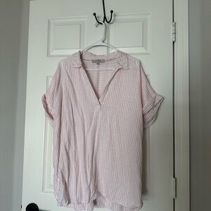 Elegant Pink Striped Blouse